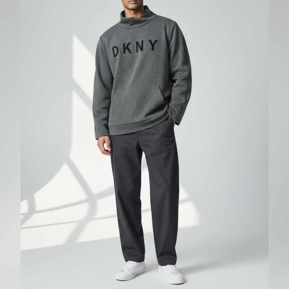 DKNY Men's Charcoal Crewneck Sweater